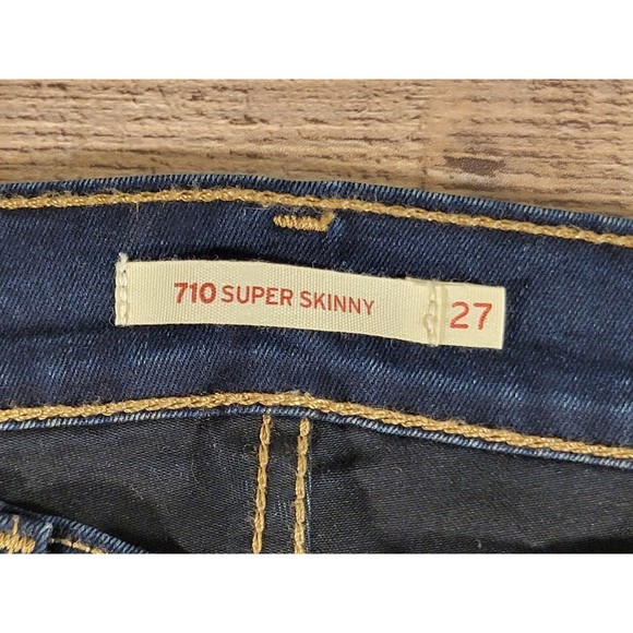 Levis 710 Super Skinny Mid-Rise Cotton Blend Stretch Jeans Size 27 - Picture 10 of 11